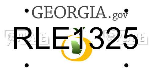 RLE1325 Georgia License Plate