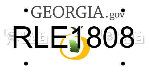 RLE1808 Georgia License Plate