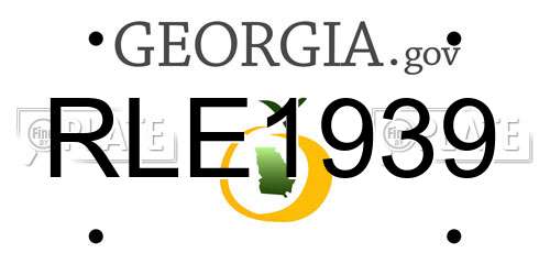 RLE1939 Georgia License Plate