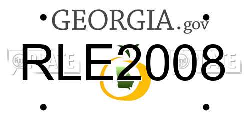 RLE2008 Georgia License Plate