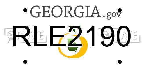RLE2190 Georgia License Plate