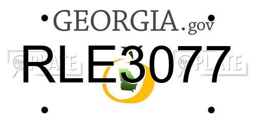 RLE3077 Georgia License Plate