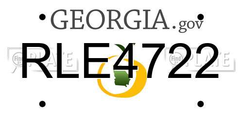 RLE4722 Georgia License Plate