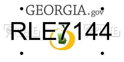 RLE7144 Georgia License Plate