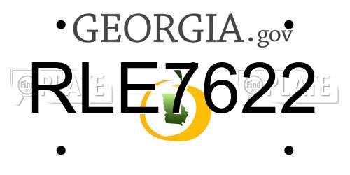 RLE7622 Georgia License Plate