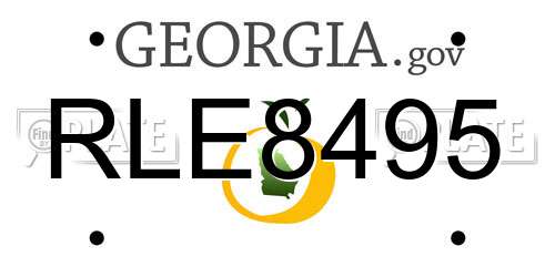 RLE8495 Georgia License Plate