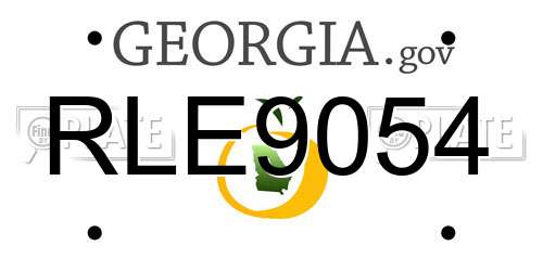 RLE9054 Georgia License Plate