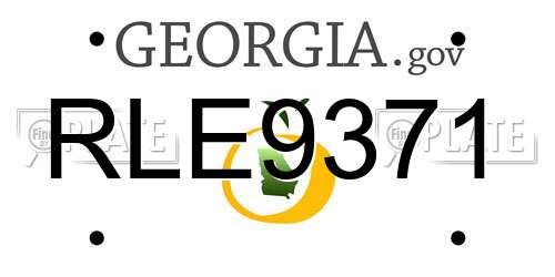 RLE9371 Georgia License Plate