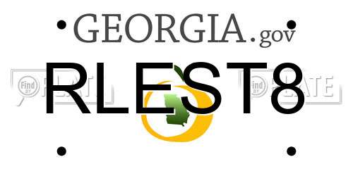 RLEST8 Georgia License Plate