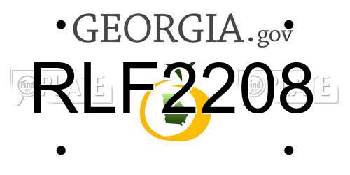 RLF2208 Georgia License Plate