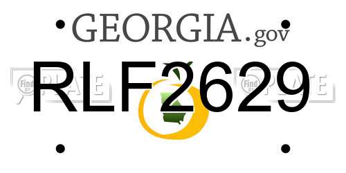 RLF2629 Georgia License Plate