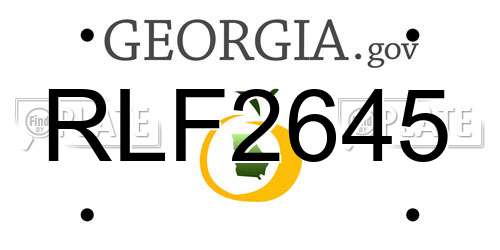 RLF2645 Georgia License Plate