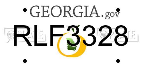 RLF3328 Georgia License Plate