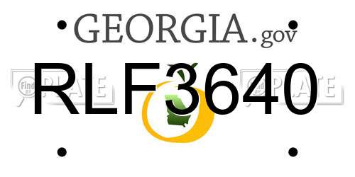 RLF3640 Georgia License Plate