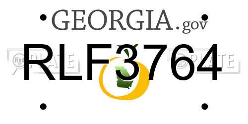 RLF3764 Georgia License Plate