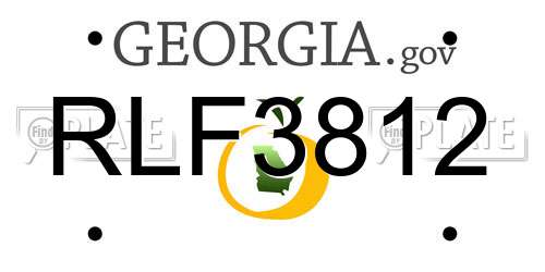RLF3812 Georgia License Plate
