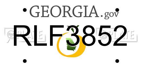 RLF3852 Georgia License Plate