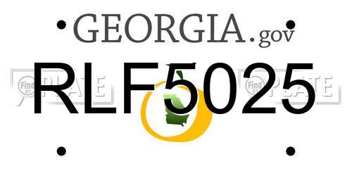 RLF5025 Georgia License Plate