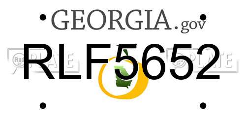 RLF5652 Georgia License Plate