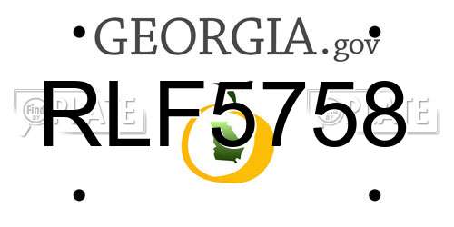 RLF5758 Georgia License Plate