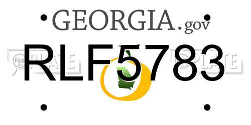 RLF5783 Georgia License Plate
