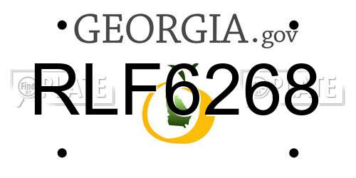 RLF6268 Georgia License Plate