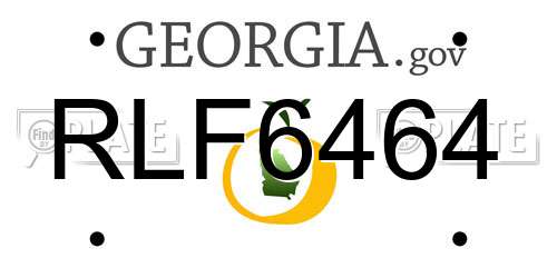 RLF6464 Georgia License Plate