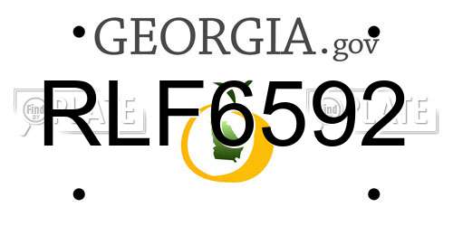 RLF6592 Georgia License Plate