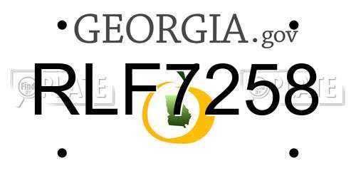 RLF7258 Georgia License Plate
