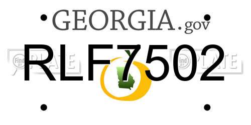 RLF7502 Georgia License Plate