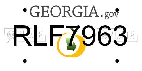 RLF7963 Georgia License Plate