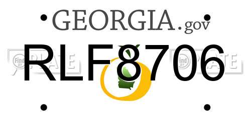 RLF8706 Georgia License Plate