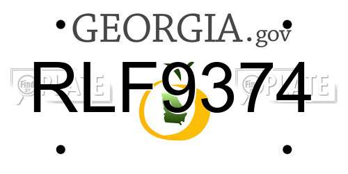 RLF9374 Georgia License Plate