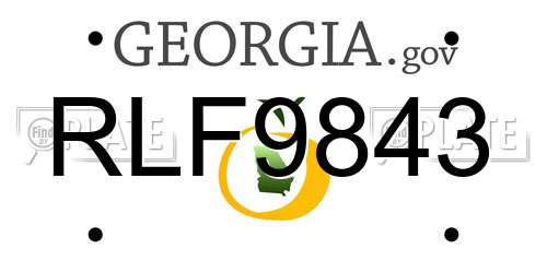 RLF9843 Georgia License Plate