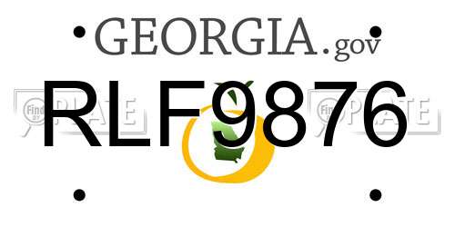 RLF9876 Georgia License Plate