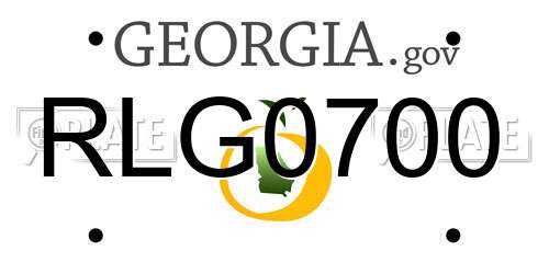 RLG0700 Georgia License Plate