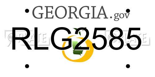RLG2585 Georgia License Plate