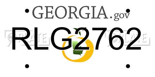RLG2762 Georgia License Plate