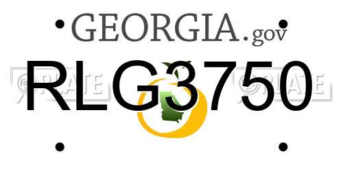 RLG3750 Georgia License Plate