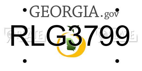 RLG3799 Georgia License Plate