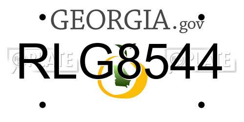RLG8544 Georgia License Plate