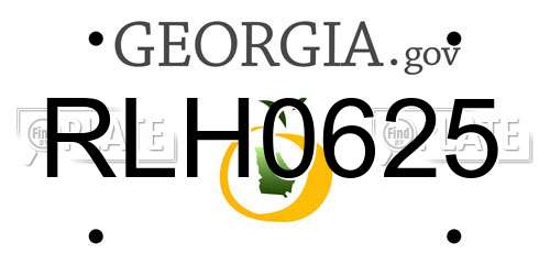 RLH0625 Georgia License Plate