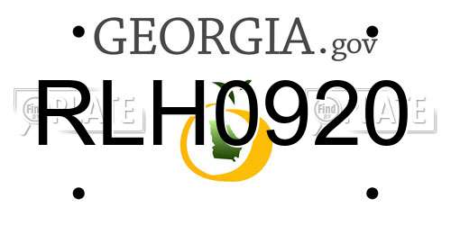 RLH0920 Georgia License Plate