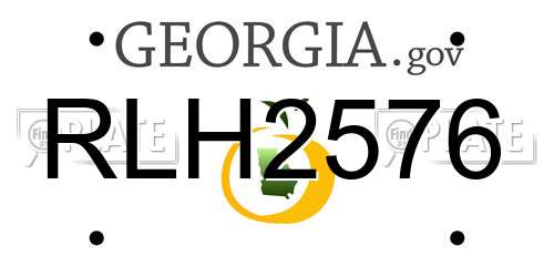 RLH2576 Georgia License Plate