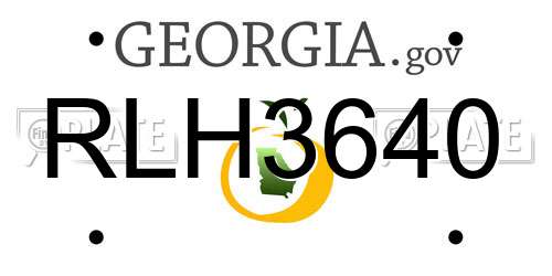 RLH3640 Georgia License Plate