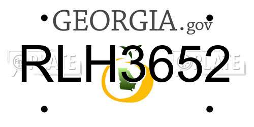RLH3652 Georgia License Plate