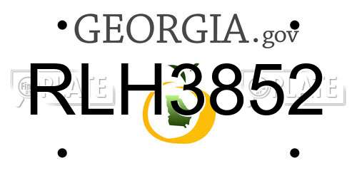 RLH3852 Georgia License Plate
