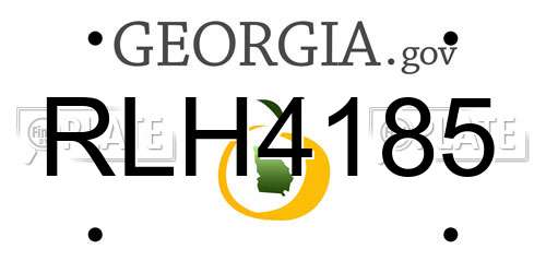 RLH4185 Georgia License Plate