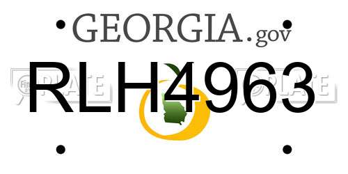 RLH4963 Georgia License Plate