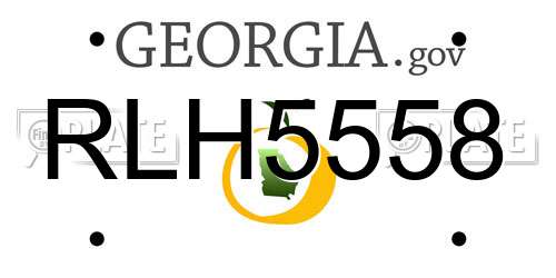 RLH5558 Georgia License Plate